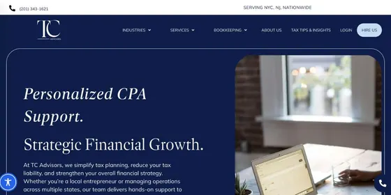 TC Advisors homepage